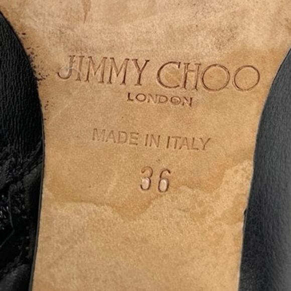 Jimmy Choo Method 65 Women's Black Leather Zipper Buckle Ankle Boots Size 5.5 - Picture 6 of 7